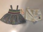 Baby Headquarters Brand 2Pc Gray/ White Color Top And Short Pant Set Size 3/6 M