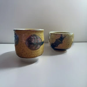 Juego de 2 cuencos/tazas pequeños Studio Art Pottery - Imagen 1 de 6