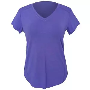 Tangerine Women's Short Sleeve V-neck T-shirt Active Tee Super Soft - Picture 1 of 5