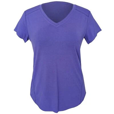 Camiseta para mujer Tangerine manga corta cuello en V camiseta activa súper suave Foto 1 de 2