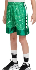 Nike, Dri-FIT Elite 23, Loose Fit, 8" Shorts, Malachite-White. Size: Kids Large - Picture 1 of 8