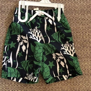Janie And Jack Boys Green And Navy Turtle Board swim shorts 18-24 Months - Picture 1 of 3