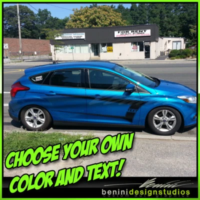 Calcomanías gráficas para puertas laterales C Racing Stripes para Ford Focus RS ST Base 2011-2018 Foto 1 de 2