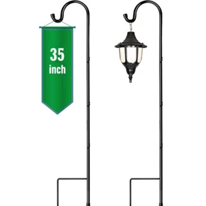 2Pack Black Shepherd’s Hooks 35 Inches Tall Plant Stand Hanger For Flower Basket - Picture 1 of 12