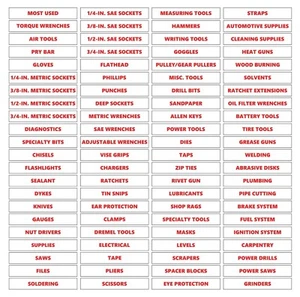 Juego premium de etiquetas magnéticas organizacionales caja de herramientas de DCM Solutions - Imagen 1 de 54