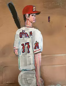 Shohei Ohtani Original Acrylic on Canvas 11x14 by Sergio Santos @ElSantosWorld - Picture 1 of 1