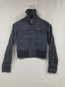 Anthropologie Plus Fours Blue Military Style Cotton Utility Jacket Size 2 Women - Picture 1 of 12