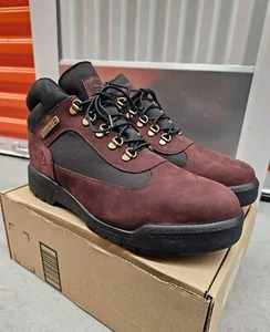 Timberland Men's Field Boots Burgundy Nubuck Waterproof Boots Size 13 A5W6N - Picture 1 of 18