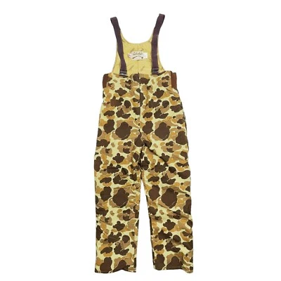 Vtg Cabelas Duck Camo Gore-Tex Insulated Hunting Over Alls Pants Mens Size Small - Image 1 of 4