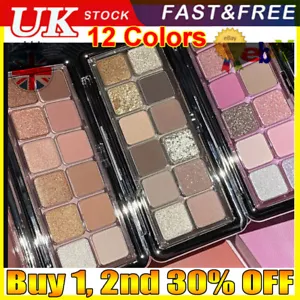 12 Colours Glitter Matte Shimmer Eyeshadow Palette Eye Shadow Diamond Makeup Kit - Picture 1 of 15