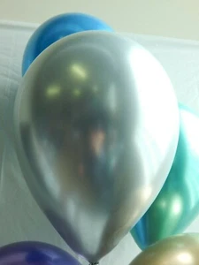 Globos de látex cromados plateados, ducha, decoraciones de boda suministros de fiesta de cumpleaños - Imagen 1 de 5