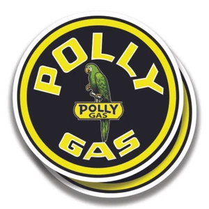 POLLY GAS DECAL Vintage Style 2 Stickers Bogo Car Window Bumper Truck - Picture 1 of 1