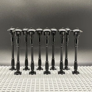 Lego New Tall Lamppost Black Street Light Minifig Train Station City Town - Picture 1 of 3