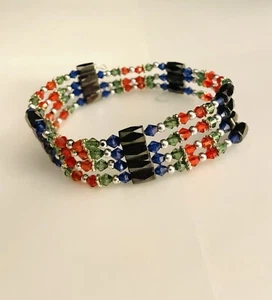 Hematite Beaded Red Black Green Blue Silver Magnetic Necklace / Bracelet/ Anklet - Picture 1 of 4