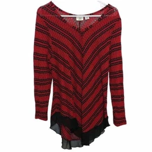 Cato Red And Black Long Sleeve Tunic Blouse 18/20W - Bild 1 von 7
