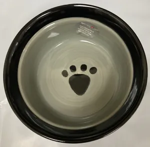 PETRAGEOUS Small Multi Color Stoneware Metro 6" Deep 2 Cups Pet Feed/Water Dish - Picture 1 of 3