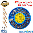 Dental Conical Screw Posts Gold  Stainless Plated Tapered Root Canal Pins 120Pcs