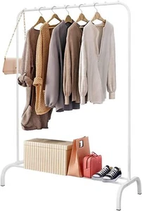 Neu Schwerlast Kleiderständer Garderobenständer Kleiderstange mit Schuhregalen - Bild 1 von 16