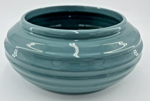 Haeger Vintage 10" Türkis Rund/Türkis Deko Schale, Blumenzwiebel Übertopf - Bild 1 von 9