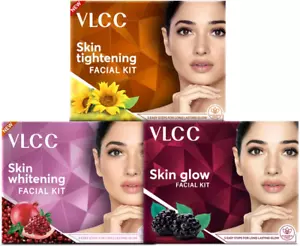 VLCC Skin Tightening Whitening and Glow Facial Kit Removes Dead Skin (3 x 25 g - Picture 1 of 14