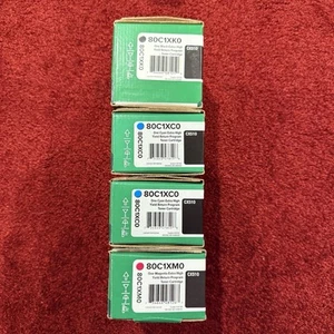 4 Lexmark Extra High Yield Toners (2) 80C1XC0 (1) 80C1XM0 (1) 80C1XK0 New Sealed - Picture 1 of 6
