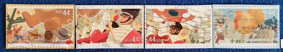 US Stamps 2009 Thanksgiving Parade 44 Cent Used Set Of 4 On Paper #4417-4420 - Image 1 of 1