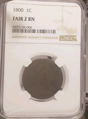1800 Draped Bust Large Cent NGC Fair 2 - Image 1 of 4