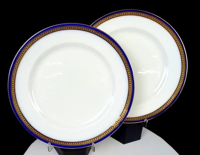ROYAL DOULTON #325655 GILMAN COLLAMORE COBALT GILT 2 PIECE 10 1/2" DINNER PLATES - Image 1 of 4