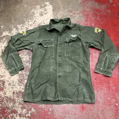 Vintage US Military Shirt Mens S Green Utility Surplus OG 507 Lot 43 - Image 1 of 4
