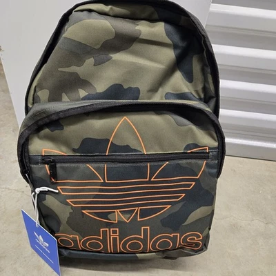 Nova Mochila Adidas Original Trefoil Camoflauge Laranja Sinal - Imagem 1 de 4