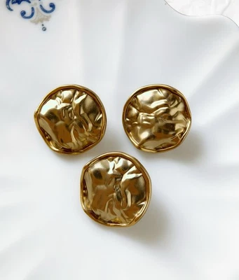 5pcs 20mm Dark gold vintage round metal clothing shank buttons sewing - Image 1 of 4