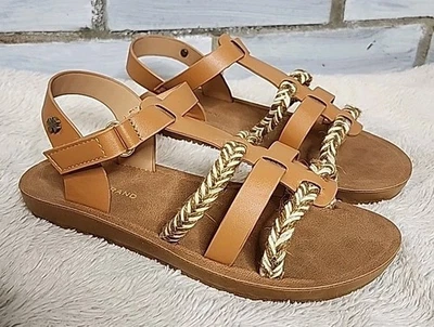 New In Box Lucky Brand Girl's Alyssa Slingback Sandals Size 3 Brown Multicolor - Image 1 of 4