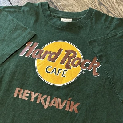 Vtg Hard Rock Cafe Reykjavik Iceland Save The Planet Single Stitch T-Shirt XL - Image 1 of 4