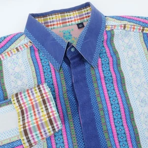 Robert Graham Mens Large Long Sleeve Cotton Silk Embroidery Button Down Shirt - Picture 1 of 9