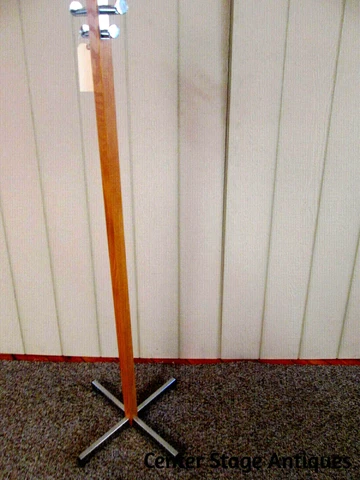 53093   Modern Chrome + Oak Hatrack Coat  Tree Stand Cover