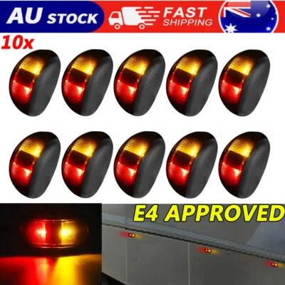 10X LED Amber Red Clearance Lights Side Marker Lamp Trailer Truck Caravan 10-30V - image 1 of 4