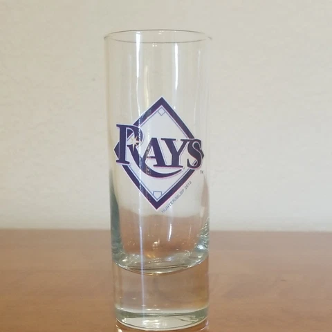 MLB Baseball Tampa Bay Rays Shot Glass Tall Shooter Diamond Logo w tag Cover