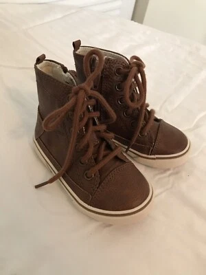Koala Kids Toddler Unisex Hard Sole Brown Woven High Top Sneakers Size 5 NWOT - Image 1 of 4