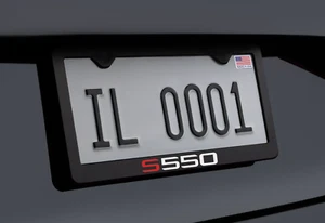 S Class S550 Benz Metal License Plate Frame with Screws and Caps Red / White - Picture 1 of 1