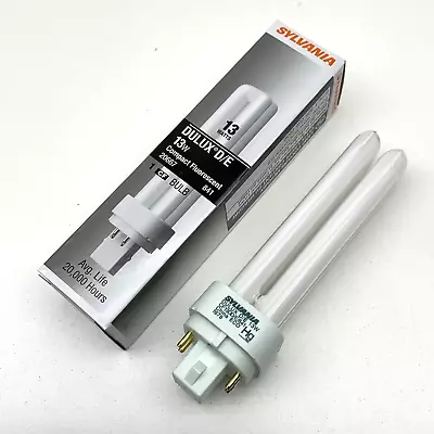 (4-Pack) Sylvania CF13DD/E/841/ECO Fluorescent 13W Light Bulb 4100K 4-Pin G24q1 - Image 1 of 4