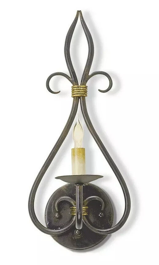 Currey & Co. Iluminación #5516 Aplique de pared de hierro antiguo/latón antiguo 15"h x7"w x 6"ext Foto 1 de 1