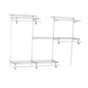 ShelfTrack Wire Closet System, Adjustable from 4 4 ft to 6 ft White Organizer - Picture 1 of 7