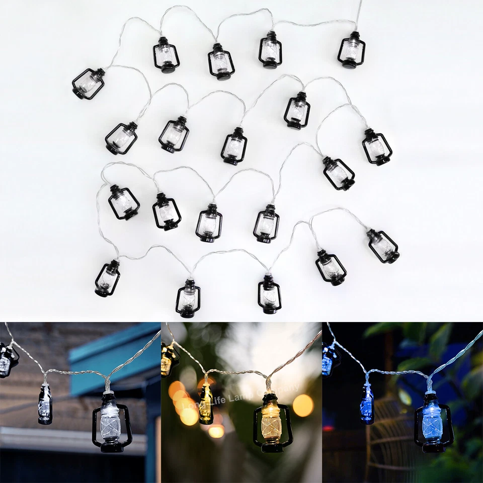 Outdoor Or Indoor Mini Lantern 20 LED String Lights IP44 Mains Powered - Image 1 of 4
