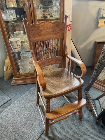 Antique Victorian Pressed oak Child's High Chair Cover