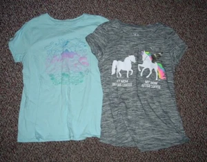 LOT OF 2 SHORT SLEEVE TOPS GIRLS SIZE 10/12 - Picture 1 of 1