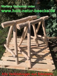 Holzböcke Eiche mit Edelstahl - einzigartig, Unikat, 2 Stück - Bild 1 von 5