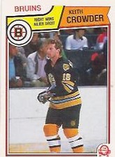 1983-84 O-Pee-Chee Boston Bruins Hockey Card #47 Keith Crowder