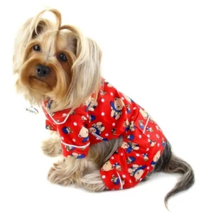 Klippo Pet KBD075S Winter Teddy Bear Flannel Pajamas - Small - Picture 1 of 3