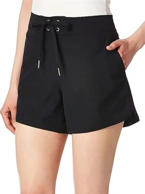 Traje de baño corto Nautica para mujer de 4,5" elástico de secado rápido, negro, XL Foto 1 de 2