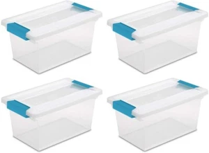 Sterilite Medium Clip Storage  Box 19628604 4 Pack - Picture 1 of 4